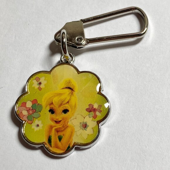 Vintage Disney Tinker Bell Fairy Tinkerbell Zipper Pull Bag Purse Charm Stamped - Picture 2 of 5